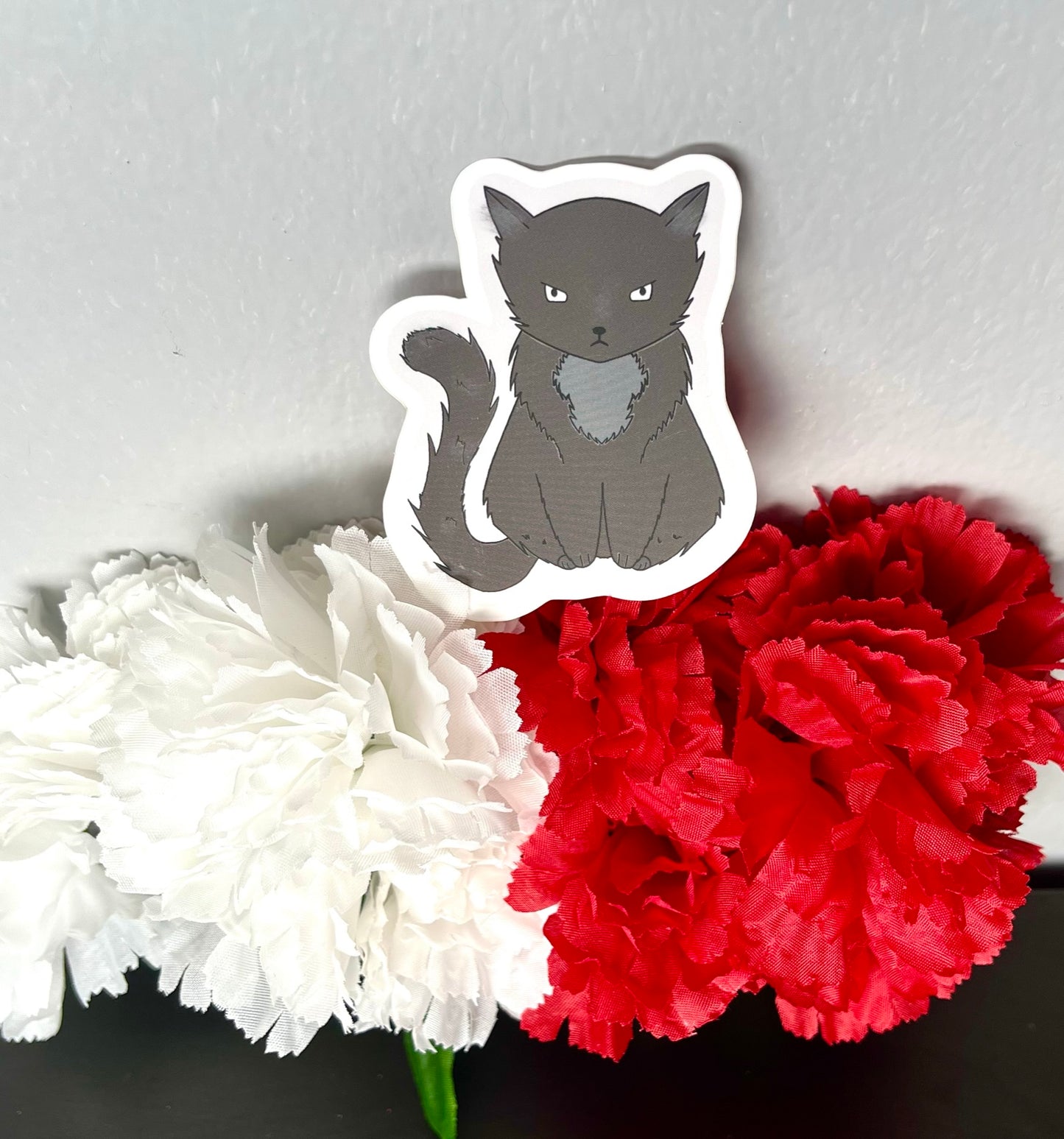 Black Cat Sticker (Discounted B Grade) Gray Outline