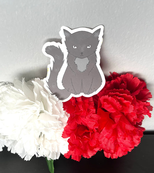 Matte Black Cat B Grade Sticker- Small Size